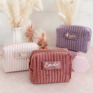 Personalized Velvet Makeup Bags